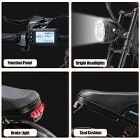 Vélo électrique hybride à pneus larges, vélo tout-terrain, cadre en acier à haute teneur en carbone entièrement amortissant, vélo de montagne électrique à 7 vitesses