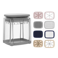 Keuken multifunctionele handmatige fruit- en groentesnijder, commerciële groentehakker, plastic+RVS voedselverwerker