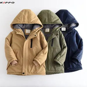 Giacca Unisex giacca a vento con cappuccio calda spessa in pile per bambini giacca imbottita invernale per bambini