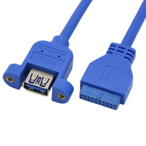 Blue 20 Pin Motherboard <b>To</b> <b>Usb</b> 3.0 Female Extension <b>Cable</b> For Computer Case Expansion Bracket - Product Image 4
