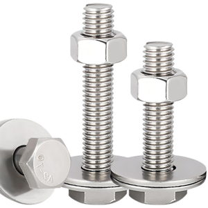 Pernos hexagonales largos de acero inoxidable 304 de alta resistencia, conjuntos de tuercas planas, pernos penetrantes de pared extendidos de grado superior - Product Image 3