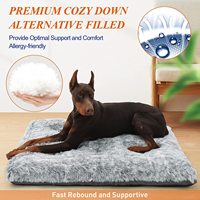 Luxuriöses, waschbares Hundebett & Kistenmatte aus massivem Kunstfell – bequem, flauschig, rutschfest für große Hunde