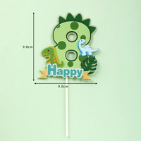 Kuchen dekorieren liefert Dinosaurier Alles Gute zum Geburtstag Cake Topper Papier nummer Tier kuchen Dekoration für Geburtstags feier