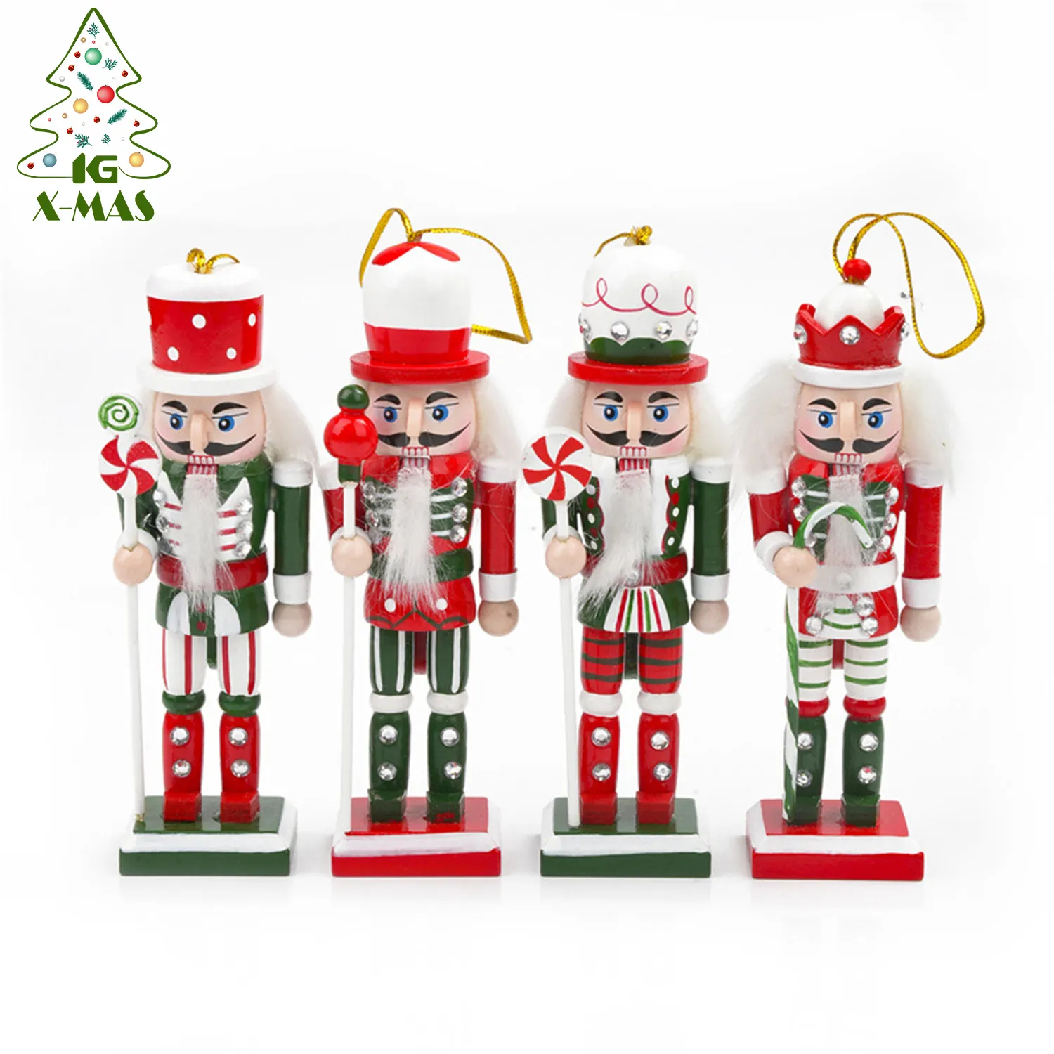 KG Navidad fábrica Noel Natal Cascanueces 12,5 cm Mini rojo verde caramelo madera soldado Cascanueces Navidad decoración regalos Cascanueces