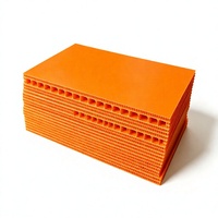 Plaque en PP recyclable orange de 5 mm, panneau en plastique ondulé creux pour l'emballage des composants électroniques, transport 1m*1m