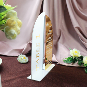 Table de mariage rustique de luxe déco acrylique or signe 3D miroir lettre arc numéro de Table et cartes de menu de dîner - Product Image 4