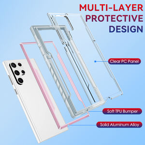 Funda protectora transparente de carga magnética <span class=keywords><strong>a</strong></span> prueba de golpes de Metal de lujo para <span class=keywords><strong>Samsung</strong></span> S24 S23 Ultra S22 S21 Plus Ultra - Product Image 3