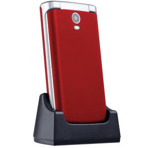 Cellulare rosso senior clamshell fold feature cellulare con bottone grande - Product Image 1