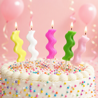 Bougies d'anniversaire classiques sans fumée en forme de ruban, lot de 5, directement de l'usine, pour gâteau d'anniversaire