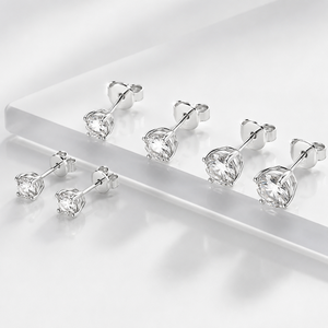 Moissanite 0.5CT 1CT 2CT 3CT Gold Plated 925 Sterling <b>Silver</b> Vvs Moissanite <b>Stud</b> Earrings With Gra Certificate - Product Image 4