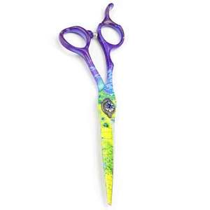 กรรไกรตัดผมสีกระดาษกรรไกรตัดผมเหล็กเหล็กพร้อมที่วางนิ้วและสกรูแฟนซี - Product Image 5