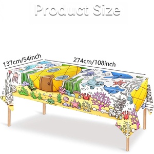 Cartoon Underwater Pineapple House Disposable Rectangle <b>Plastic</b> <b>Table</b> <b>Cover</b> <b>for</b> Kids Ocean Animal Birthday Party Decor - Product Image 6