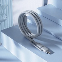 Câble de charge rapide PD 30W 2-en-1 multi-connecteurs Type-C 1,5 m en silicone, fil de charge multi-appareils en cuivre pur, vente en gros