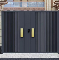 Portail battant moderne en aluminium sur mesure avec contrôleur intelligent, thermolaqué, antirouille, pour la sécurité et l'intimité des villas extérieures