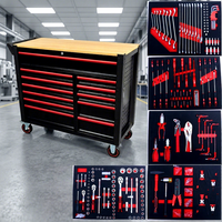 Ensemble d'outils de réparation automobile en métal avec chariot à outils mobile et coffret à outils en mousse EVA de 420 pièces, armoire à tiroirs professionnelle pour garage et atelier