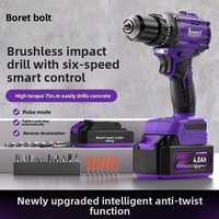 Siap Kirim Bor Impak Tanpa Kabel Profesional 70Nm Smart Brushless dengan Set Perkakas Tenaga Baterai Isi Ulang