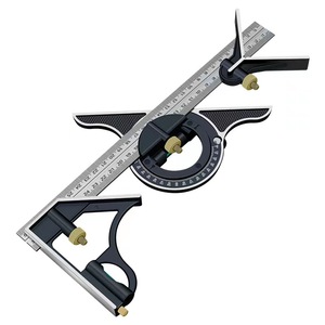 Juego de herramientas de medición de ángulo cuadrado, combinación ajustable de acero inoxidable preciso, nivel de burbuja, regla cuadrada de combinación de 12 "300mm - Product Image 1