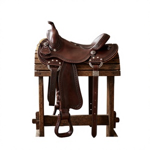 Sillín de Carreras de Caballos de Cuero Genuino con Diseño Moderno BS International, Estructura de Madera, Herrajes Sostenibles SUS304, Duradero para Equitación Inglesa - Product Image 1