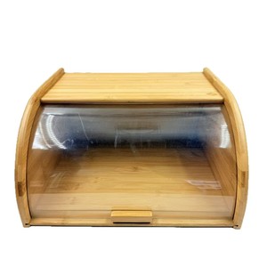 Caja de almacenamiento de pan de bambú de una sola capa con tapa para uso en panadería y cocina - Product Image 2