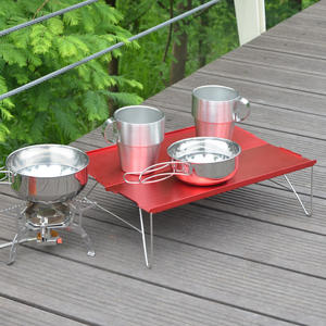 Mesa Plegable de Aleación de Aluminio para Exteriores, Mini Mesa Rectangular Portátil para Campamento y Picnic con Base de Patas - Product Image 1