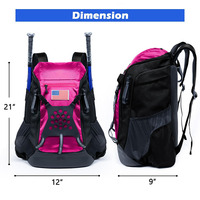 Sac à dos de baseball et de softball portable multifonctionnel imperméable personnalisé en usine, grand sac de sport durable pour l'extérieur, sac pour batte de baseball