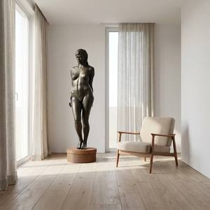 Escultura de Bronce Personalizada de Desnudo Contemplativo - Arte Fino Pensativo, <span class=keywords><strong>Estatua</strong></span> de Bronce - Product Image 1