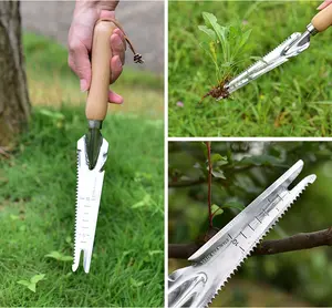 5 In 1 Garden Plant Transplanter Weeding Tools Sawtooth Stainless Steel Manual Hand Weeder