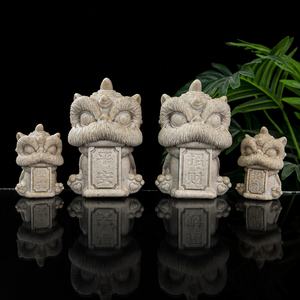 Toptan özel Feng Shui reçine aslan heykeli aslan dans çin aslan tasarım elemanı yaratıcı masa dekoratif - Product Image 4