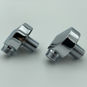 Connecteur de tuyau de douche Kellyto, coude à 4 points, en alliage de zinc chromé, accessoire de douche mural - Product Image 2
