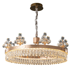 Modern Designer K9 Crystal Pendant Lamp with LED Indoor Living Room Chandelier with <b>Remote</b> Control Middle Size Connector Rings - Product Image 6