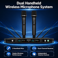 Sistem Mikrofon Nirkabel UHF True Diversity 2 Kanal Profesional AT102S-1 untuk Pertunjukan Panggung dan Suara Berkualitas