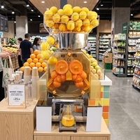 Distributeur Automatique de Jus d'Orange Fraîchement Pressé – Très Rentable, 24h/24, Libre-Service, Personnalisable (Couleur, Langue), Idéal Centres Commerciaux, Acier Inoxydable