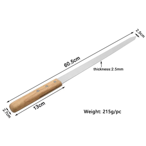 Brochettes de barbecue en acier inoxydable de qualité supérieure avec manche en bois, brochettes plates en acier inoxydable pour <span class=keywords><strong>kebab</strong></span> turc, pour grillades en plein air et camping - Product Image 2