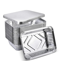 Durable Customizable Food Grade Aluminum Foil Containers Foil Lid Eco Friendly Heat Resistant Packaging for Takeaway Wholesale