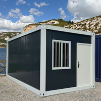 Maison conteneur 40 pieds en panneaux sandwich respirants, préfabriquée, moderne et minimaliste, utilisable comme villa, entrepôt, salon, chambre ou hôtel
