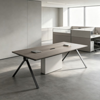 Grande table de conférence pour plus de 6 personnes, bureau moderne pour réunions multi-personnes, table de réunion pour salle de conseil d'entreprise