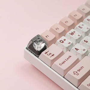 Teclado Mecánico con Eje Cruzado y Tecla de Corazón Africano Transparente de Resina Personalizada, Superventas Transfronterizo - Product Image 3