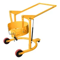 Chariot à tambour portable en acier, capacité 364 kg, 3 roues, cadre en maille fermé, construction robuste, pour aéroport et entrepôt