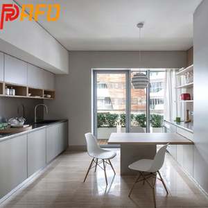 Customized <b>Stainless</b> <b>Steel</b> Countertop Kitchen Furniture With Island Simple Style Lacquer Finished Automatic Kitchen <b>Cabinet</b> - Product Image 2