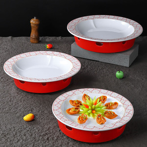 Assiette de présentation simple et haute pour fruits de mer, imitation porcelaine, 18 cm, durable, pour plats froids d'hôtel, usage commercial - Product Image 1