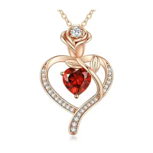 New Valentine's Day Mother's Day Eternal Heart Rose Heart Set Fashion Necklace Jewelry