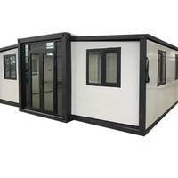 Maison conteneur extensible à double aile, directement de l'usine, préfabriquée, modulaire, pliable, mobile, pour habitation, bureau, resort, camping
