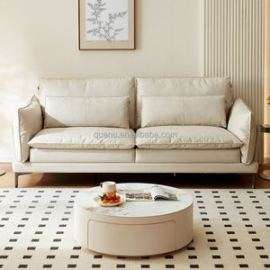 111158 Quanuダブルレイヤードアームレストデザインソフト背もたれソファセットリビングルーム家具高級イタリア式モダンソファソファソファ - Product Image 2