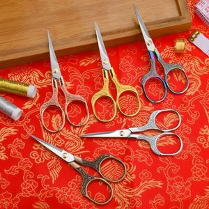 Chinese <b>Style</b> Plum Blossom Scissors Stainless Steel Small Tailoring Home Office Craft Tea Ceremony Sharp Straight <b>Head</b> Colored - Product Image 3