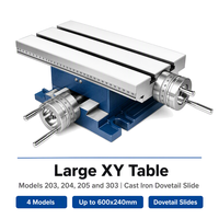 Grande table XY 203 204 205 303 avec glissière en queue d'aronde en fonte, roue manuelle, précision 0,01 mm, pour fraisage et perçage, déplacement X de 80-400 mm, vente en gros