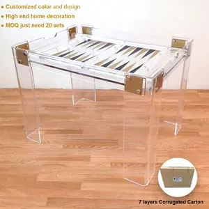 Luxury Home Decoration Handmade Large Big Acrylic Backgammon Board Table Set