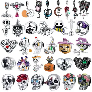 925 Sterling Silver Beads Diy Halloween Charms For Jewelry Making Bracelet