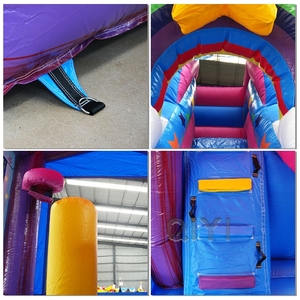 Châteaux gonflables, maison de rebond en PVC, château gonflable violet avec toboggan - Product Image 4