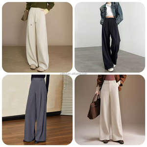 Pantalones de Traje Clásicos para Mujer, Corte Recto Formal, Multifuncionales, Casuales, Holgados para Primavera y Verano, Pierna Ancha, para Oficina y Viajes - Product Image 2