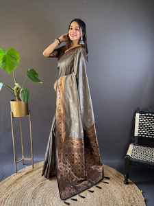 Sarees de Seda Suave Listos para Usar, Sarees de Fiesta, Sarees de Boda para Mujer, Sarees de Novia Indios Disponibles en Grandes Cantidades - Product Image 4